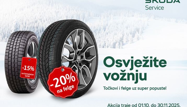 15% popusta na komplet točak i 20 % popusta na felge.